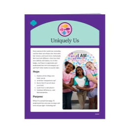 Junior Uniquely Us Badge Requirement