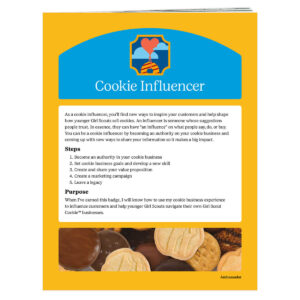 Ambassador Cookie Influencer Badge Requirements Pamphlet