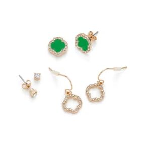 Pave Edge Earrings - Set of 3