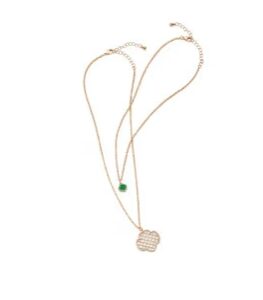 Pave Edge Double Layer Necklace