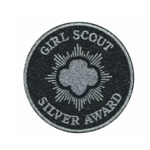 Girl Scouts Silver Award Glitter Iron-On Patch